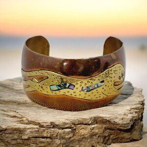Vintage Copper and Brass Panther Cuff Bracelet – Hecho en Mexico